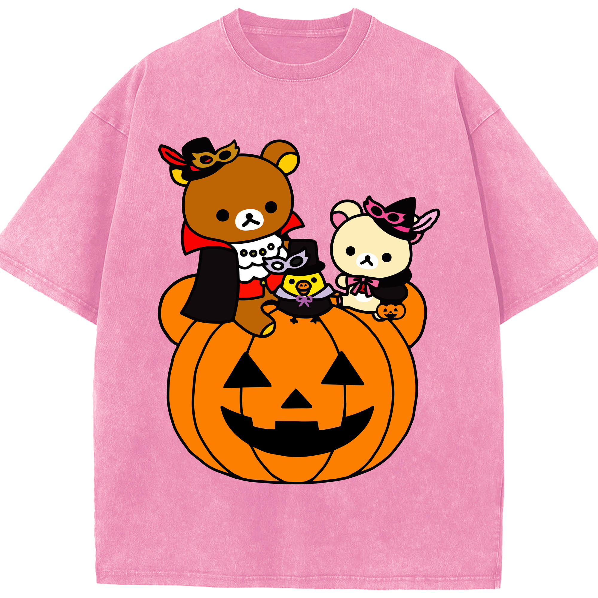 （画像用） リラックマ リラックマ キイロイトリ Rilakkuma Korilakkuma Kiiroitori 綿100% ヴィンテージ風 半袖Tシャツ（フロントプリント）
